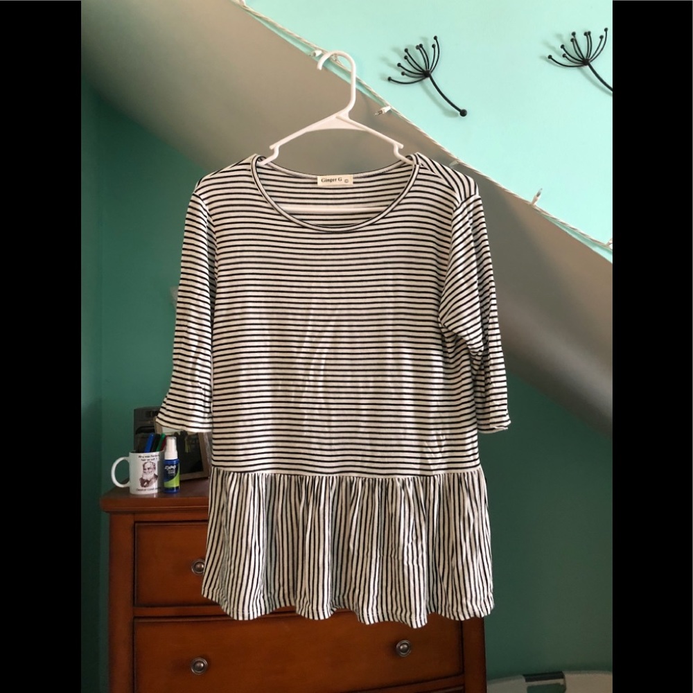 Striped peplum shirt
